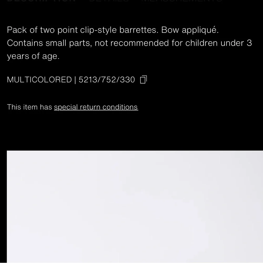 Zara kids, pack of two bow point barrettes